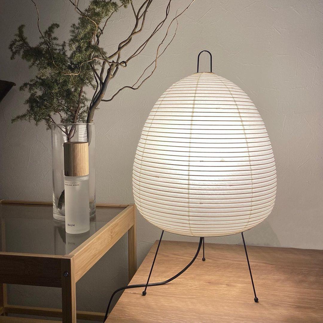 Japanisch inspirierte Papiertischlampe – Maulbeerpapierlampe fürs Schlafzimmer