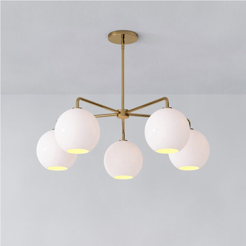 Selvion Elegant 5-Light Globe Chandelier – Modern Glass Pendant Lighting Fixture