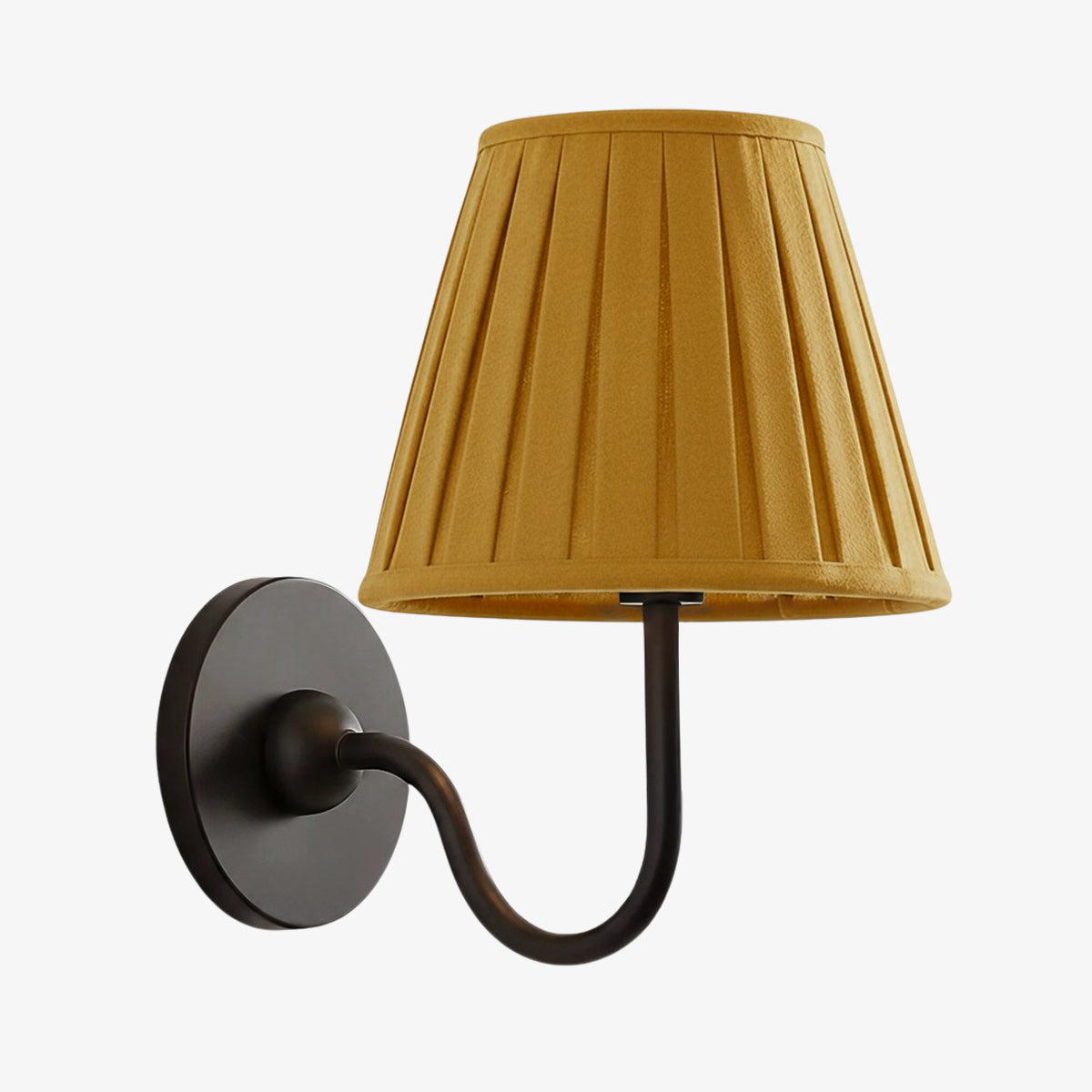 Luvora Pleated Shade Wall Lamp – Modern Brass Linen Lighting