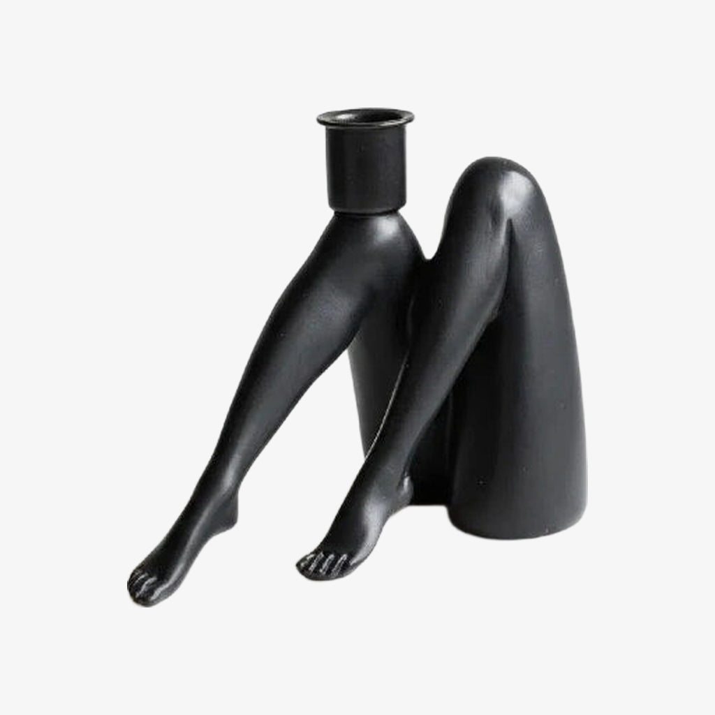 Kickra Leg-Inspired Candle Holder - Sculptural Resin Holder for Dining Room U22