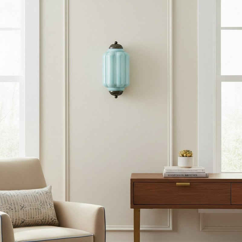 Eloise Flush Mount Sconce - Vintage Milk Glass Light for Bedside
