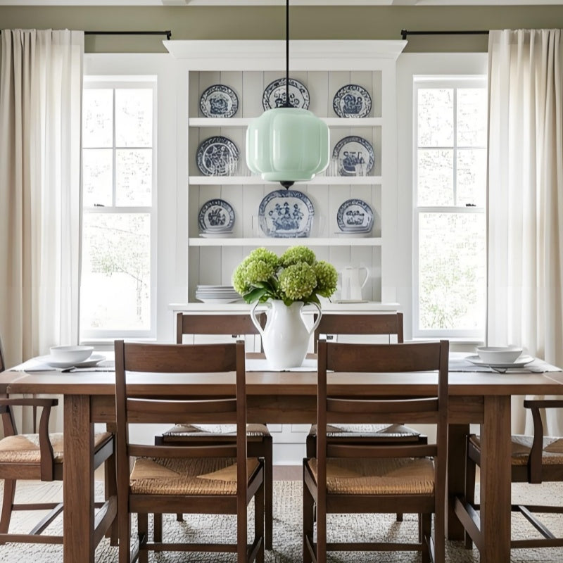 Eloise Vintage Pendant Light - Milk Glass Shade Light for Dining Room