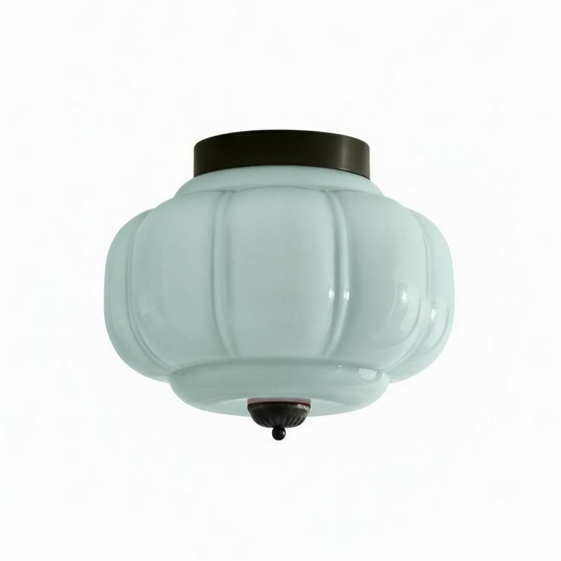 Eloise Milk Glass Ceiling Light - Retro Semi Flush Mount for Kitchen
