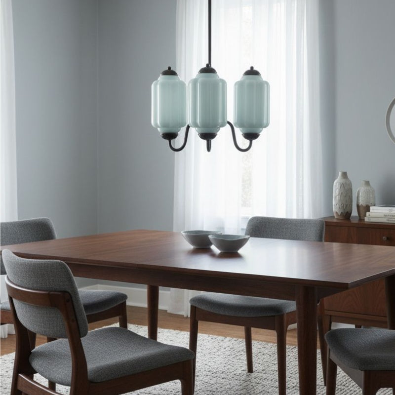 Eloise Vintage Kronleuchter - Milchglas 3-Kopf-Lampe für Schlafzimmer