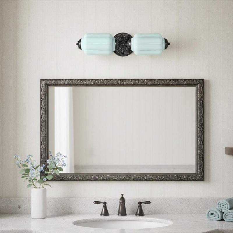 Eloise Laternen-Wandleuchte – Vintage-Glasschirm für Flurbeleuchtung