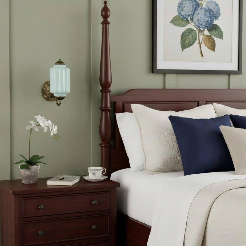 Milk Glass Vintage Eloise Bedside Wall Sconce
