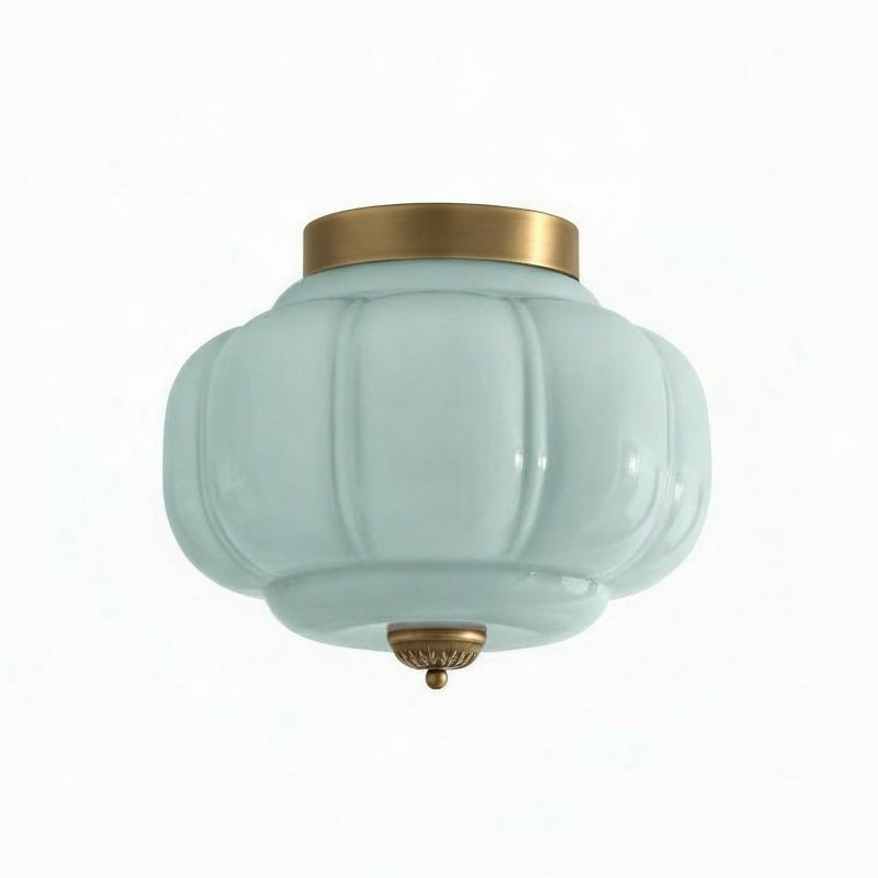 Eloise Milk Glass Ceiling Light - Retro Semi Flush Mount for Kitchen
