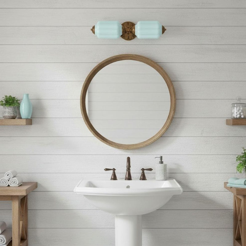 Eloise Laternen-Wandleuchte – Vintage-Glasschirm für Flurbeleuchtung