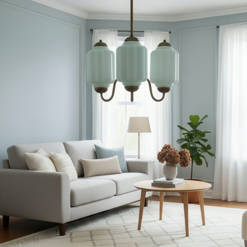 Eloise Vintage Kronleuchter - Milchglas 3-Kopf-Lampe für Schlafzimmer