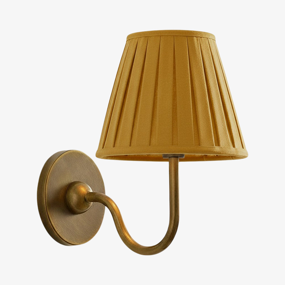 Luvora Pleated Shade Wall Lamp – Modern Brass Linen Lighting