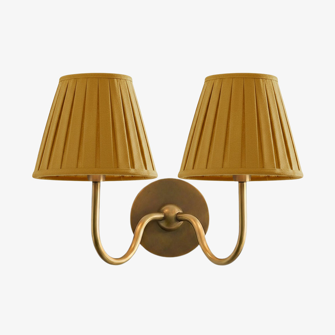 Luvora Pleated Shade Wall Lamp – Modern Brass Linen Lighting