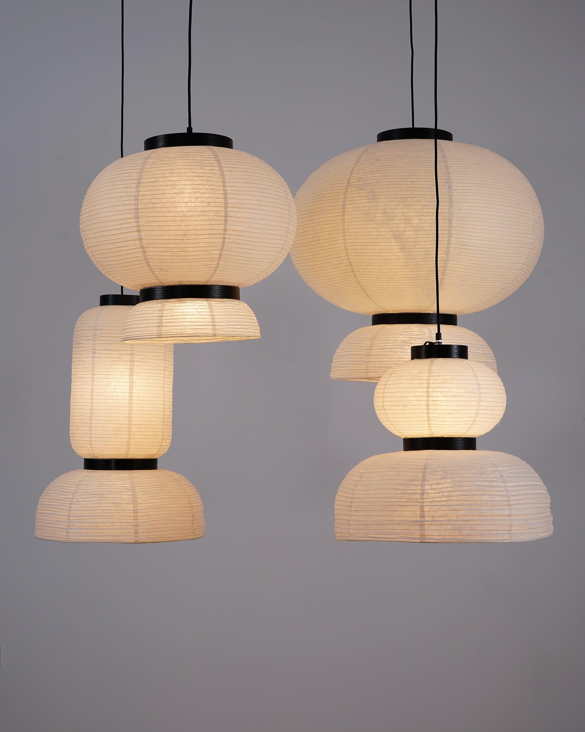 Rounded Layered Paper Plug-In Pendant