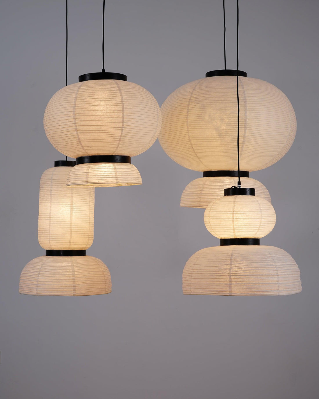 Rounded Layered Paper Plug-In Pendant