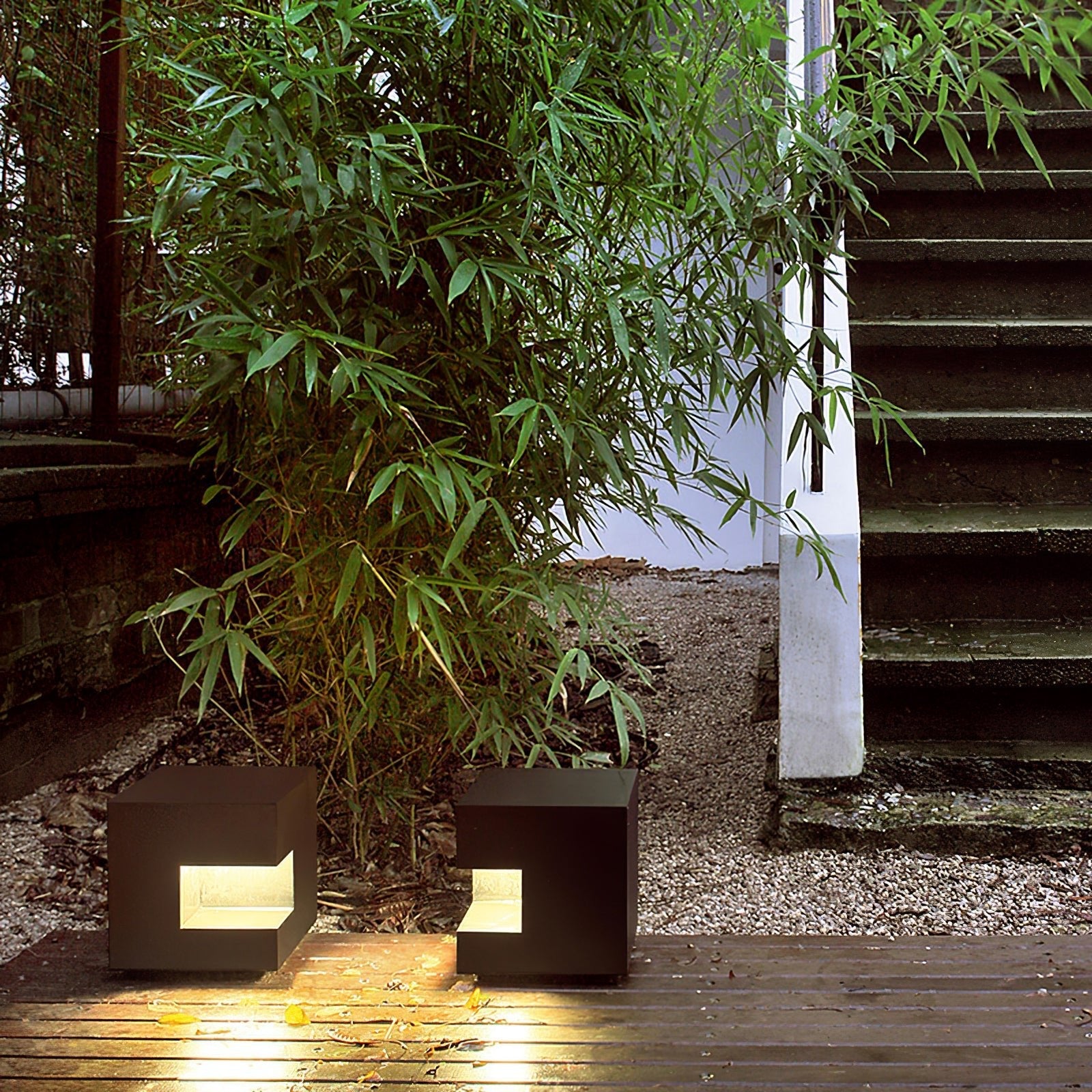 Cube Post Outdoor Light - Cube Outdoor Lamp Great for Courtyards