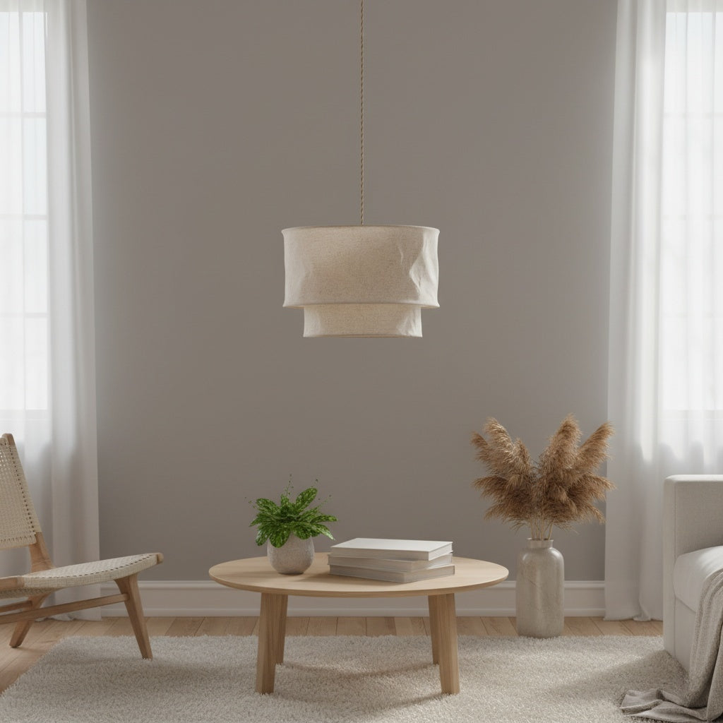 Aeroloom Organic Texture Pendant Lamp - Soft Layered Fabric Shade Modern Decorative Lighting for Any Room