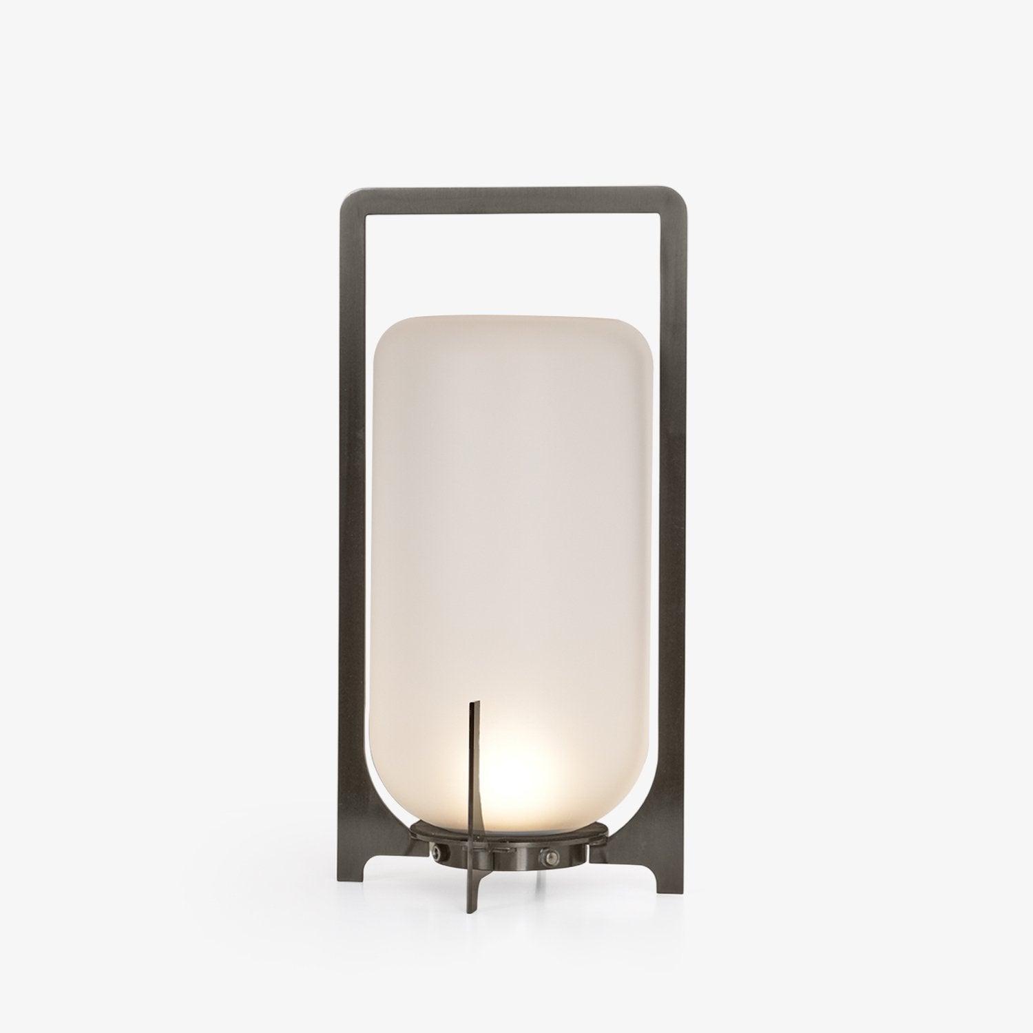 Lantern Table Lamp - Steel Modern Light for Bedroom & Living Room