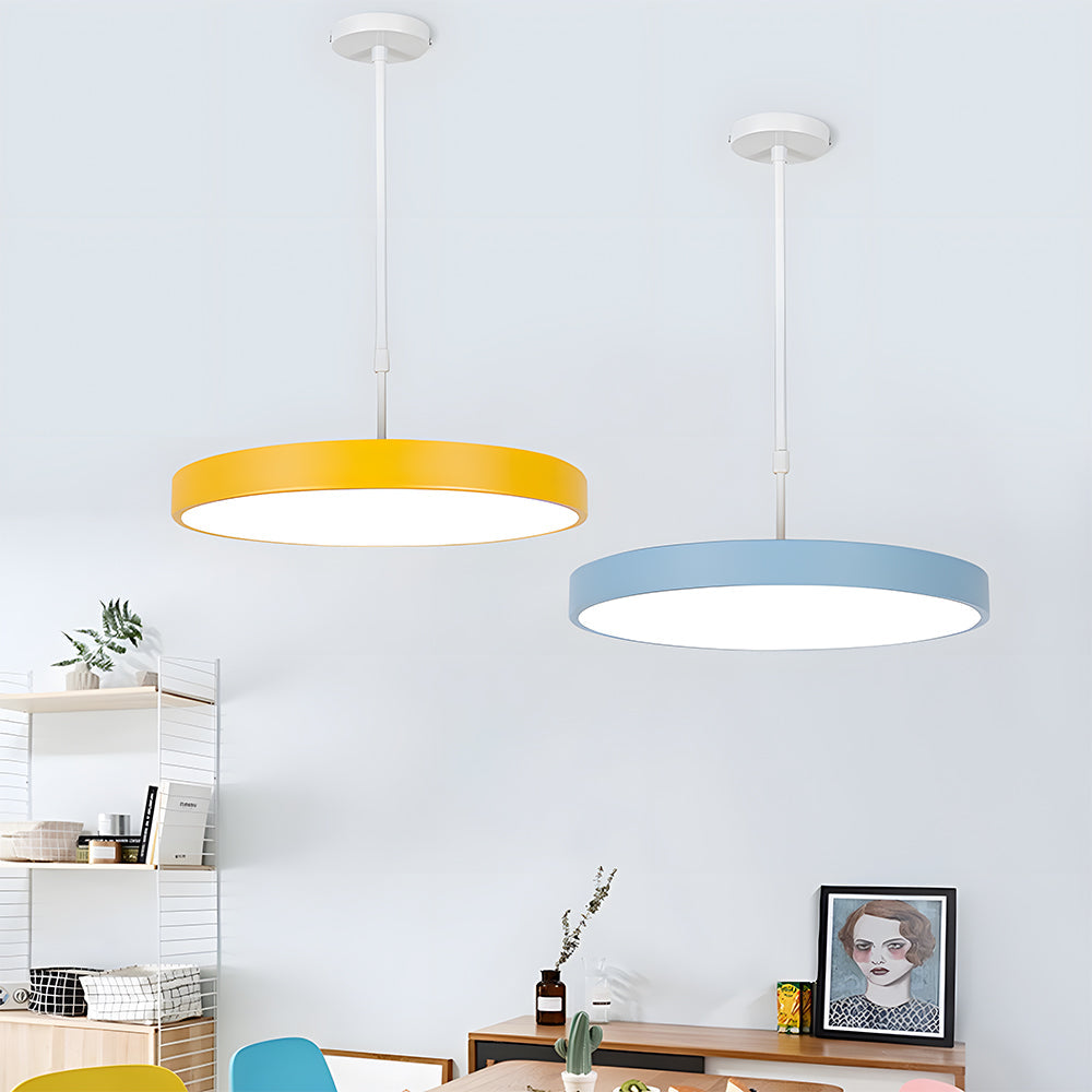 Macaron Disc Pendant Light - Modern Acrylic Kitchen Island Lighting