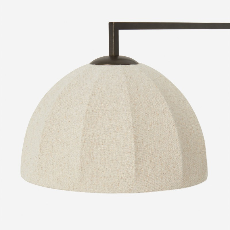 Lumarys Swing-Arm Sconce – Sculptural Linen Shade Wall Lamp in Organic Style for Living or Bedroom