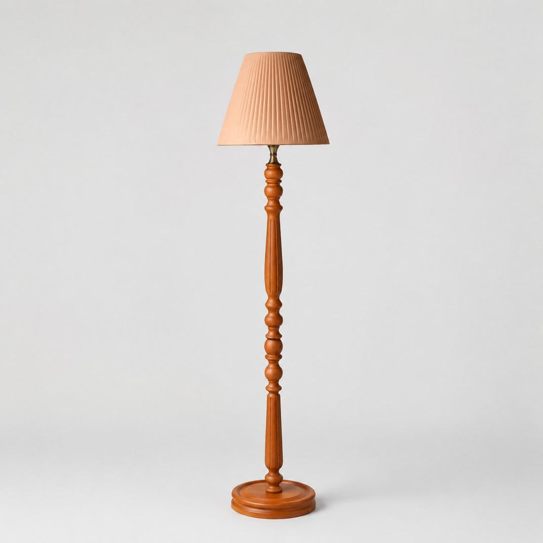 Vintage Solid Wood Floor Lamp with Optional Side Table
