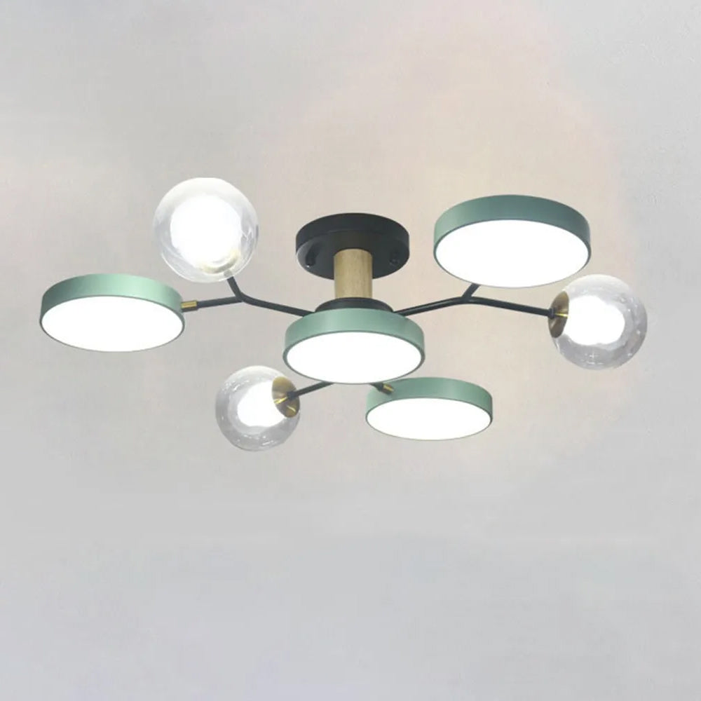 Branch LED Acrylic Ceiling Lamp - Creative Disc Design for Living Room