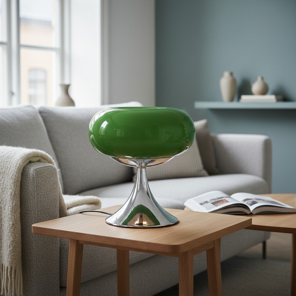 Lollora Rounded Sculptural Lamp - Contemporary Bauhaus Glass Table Light for Bedside
