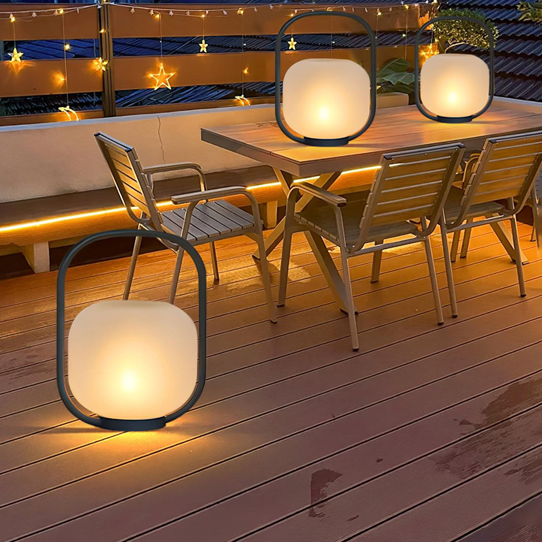 Tragbare Laterne Outdoor-Tischlampe - Wiederaufladbare Lampe für Balkon