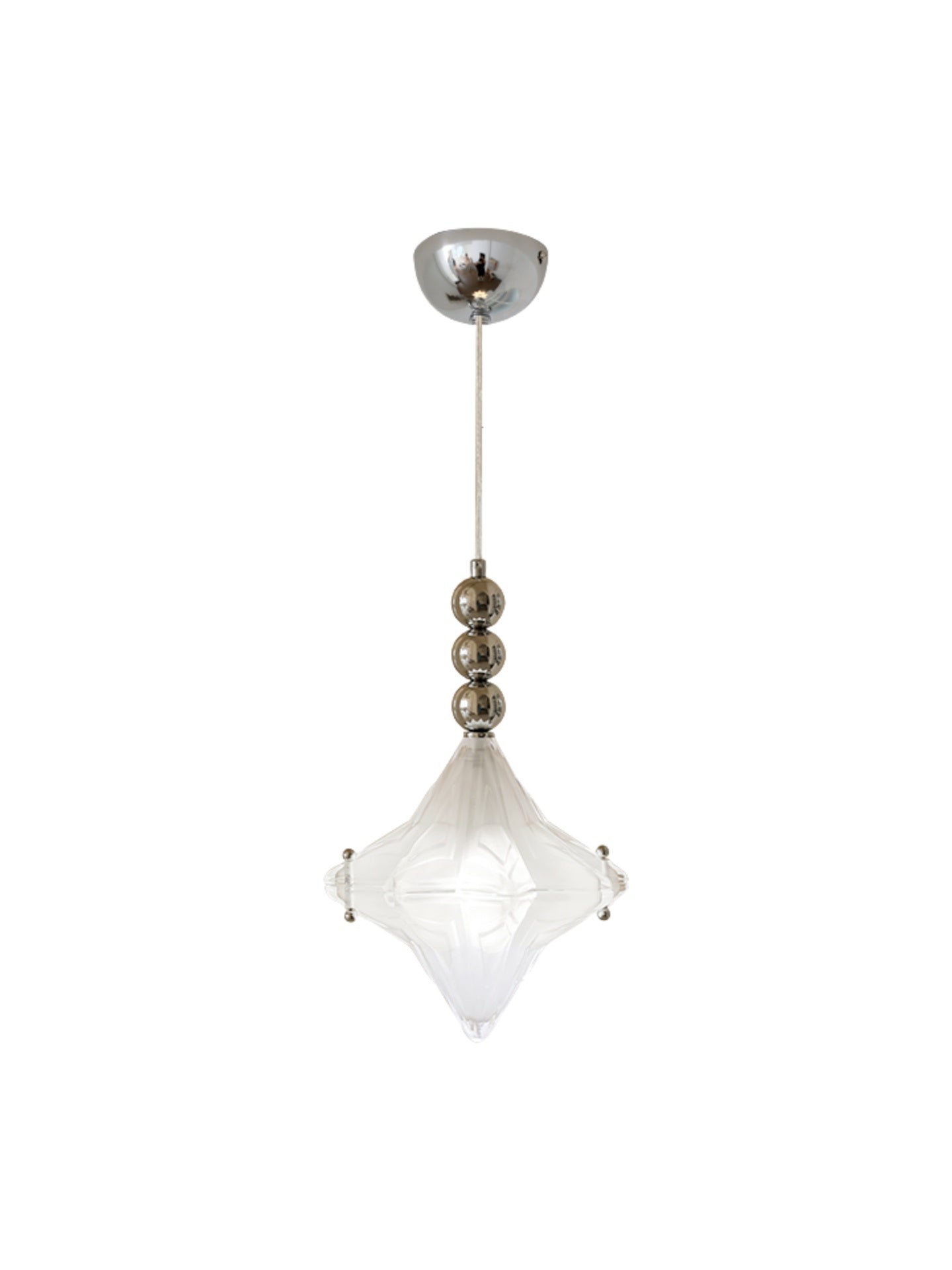 Art Deco Astris Elara Star Pendant Light - Frosted Glass Pendant with Geometric Style