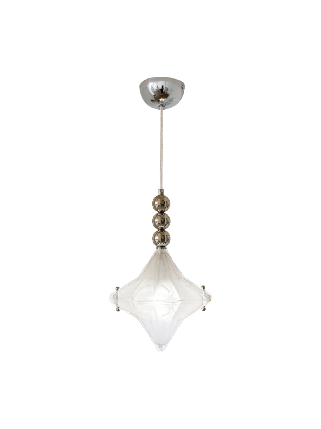 Art Deco Astris Elara Star Pendant Light - Frosted Glass Pendant with Geometric Style