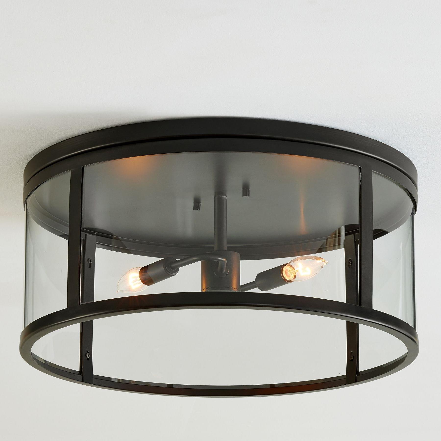 Ferrix Classic Outdoor Ceiling Lamp - Iron Glass Flush Mount for Porch