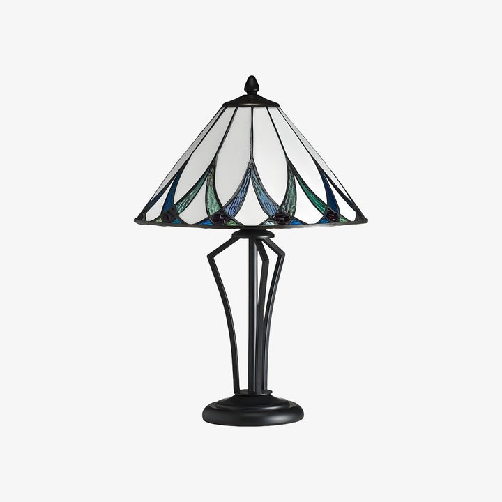 TF Allanton Water Ripple Glass Table Lamp - Classic Style for Living Room, Bedroom or Study