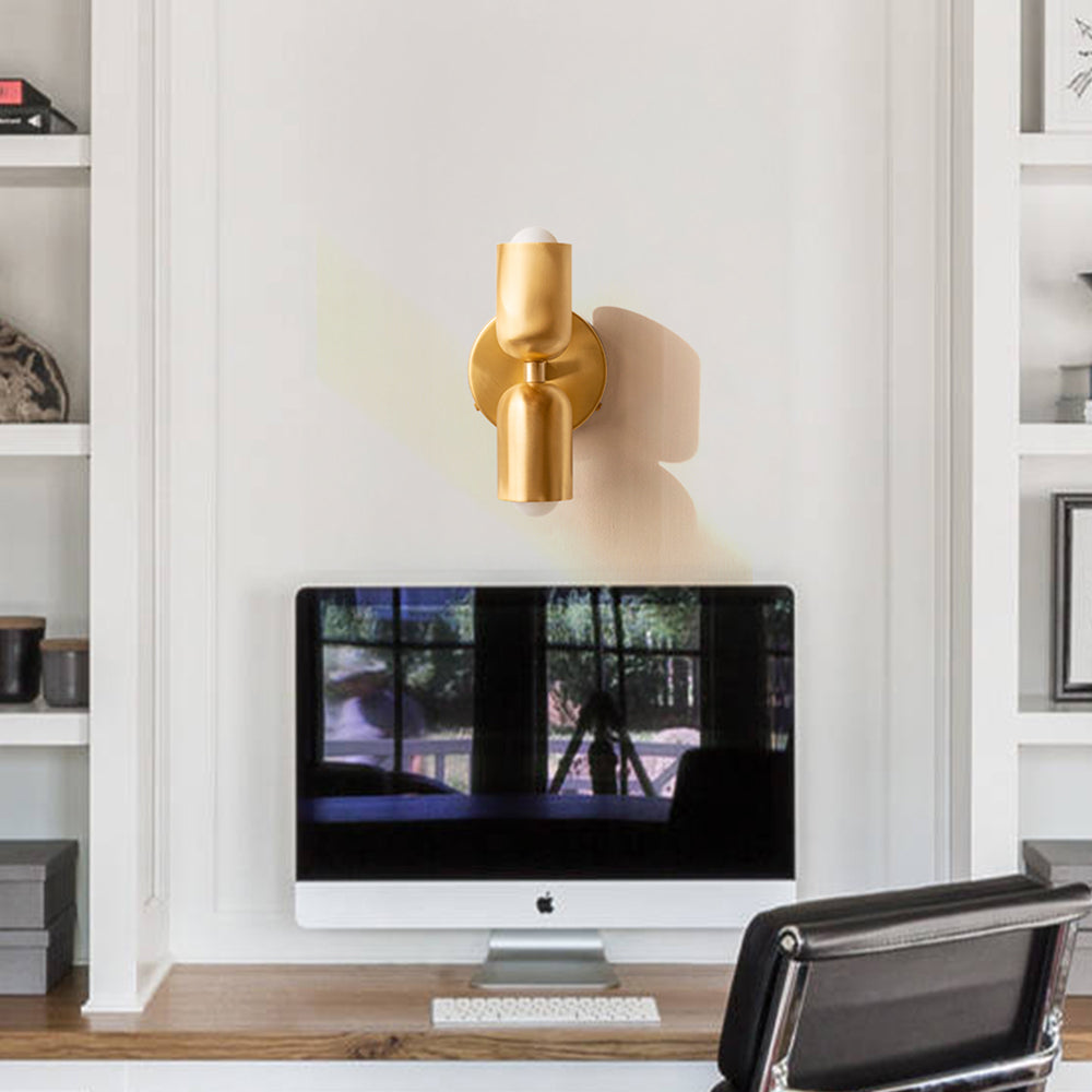 Kurze Doppelkopf-Wandleuchte - Vintage-Leuchte für Schlafzimmer