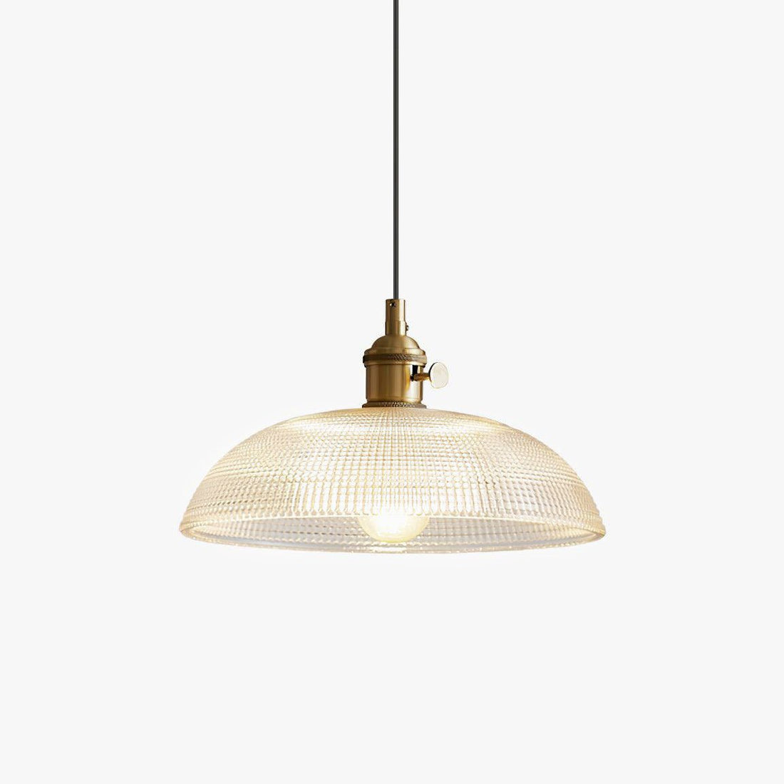 Polished Brass Domed Glass Plug-In Pendant