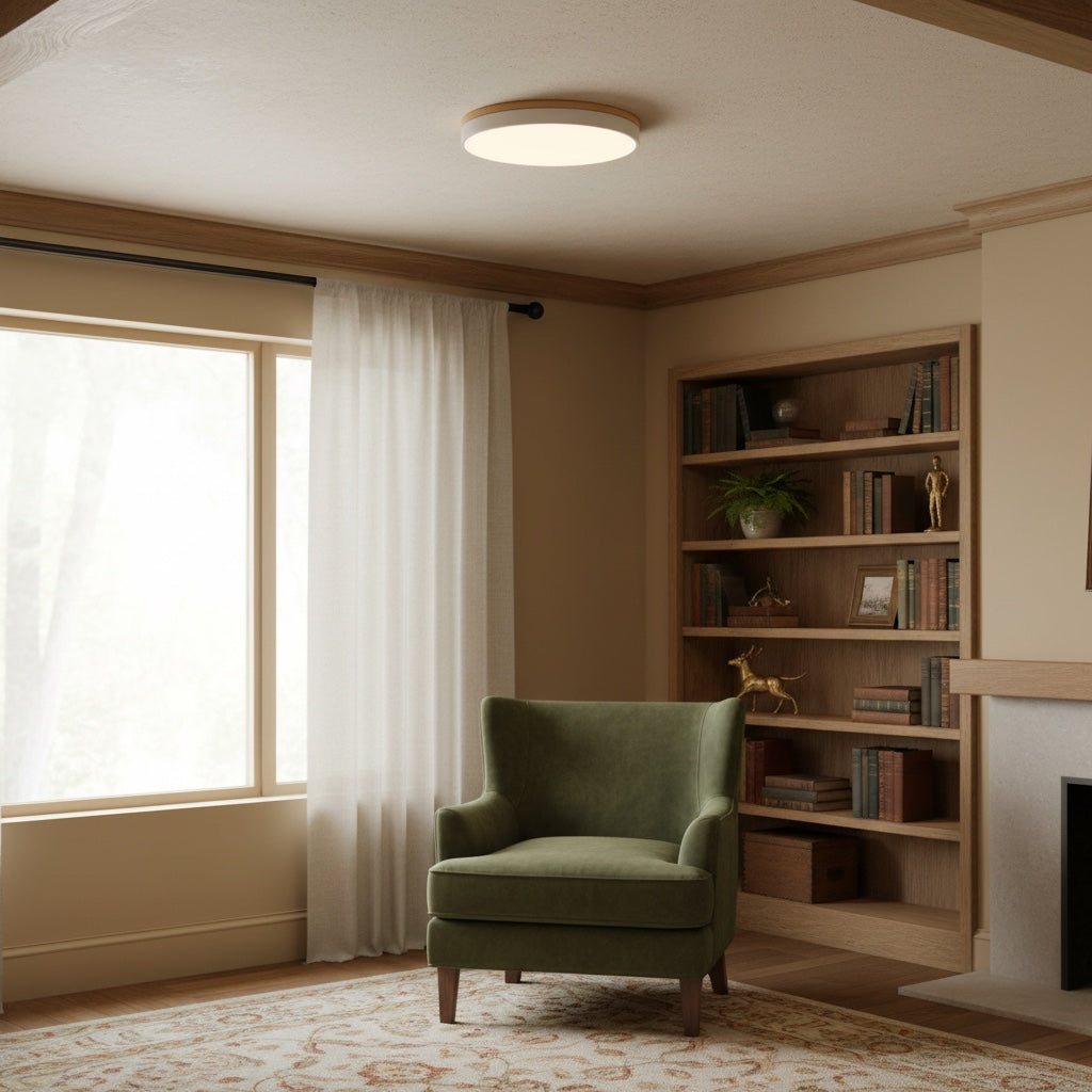 Cielora Round Flush Mount Ceiling Lamp Minimal Profile - Modern Interior Decor
