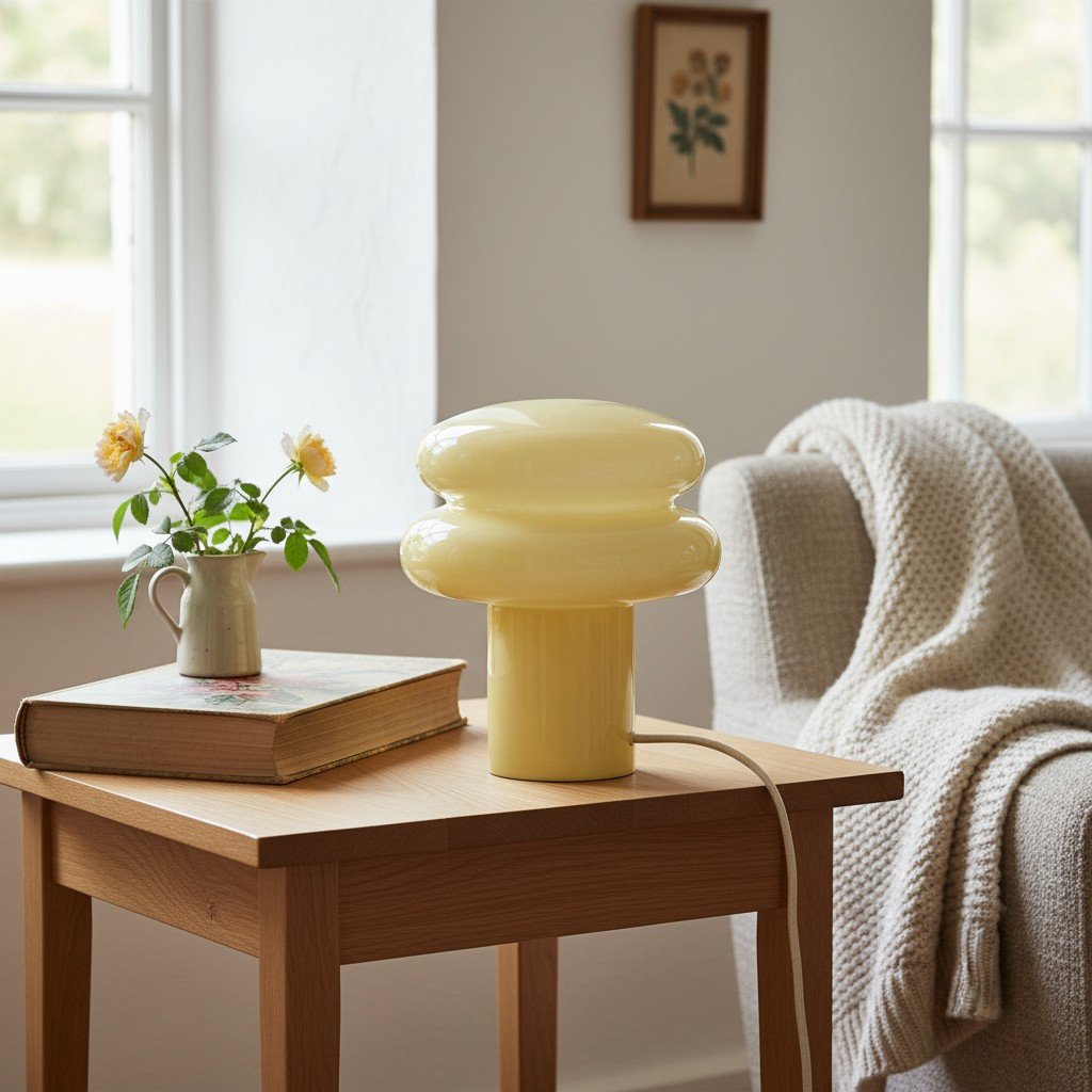 Orra Kleine Opal-Tischlampe - Pilzglaslampe fürs Wohnzimmer