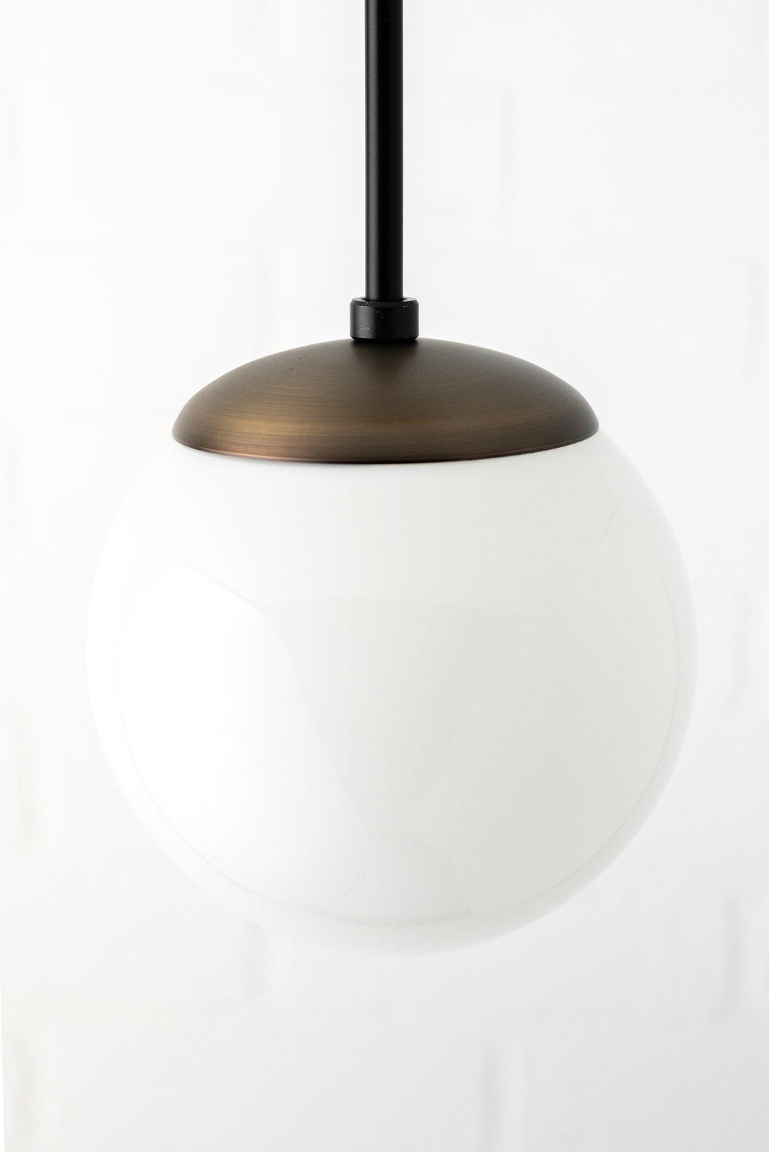 Glorica Glas Weiße Kugel Pendelleuchte - Mid Century Modern Glas Hängeleuchte