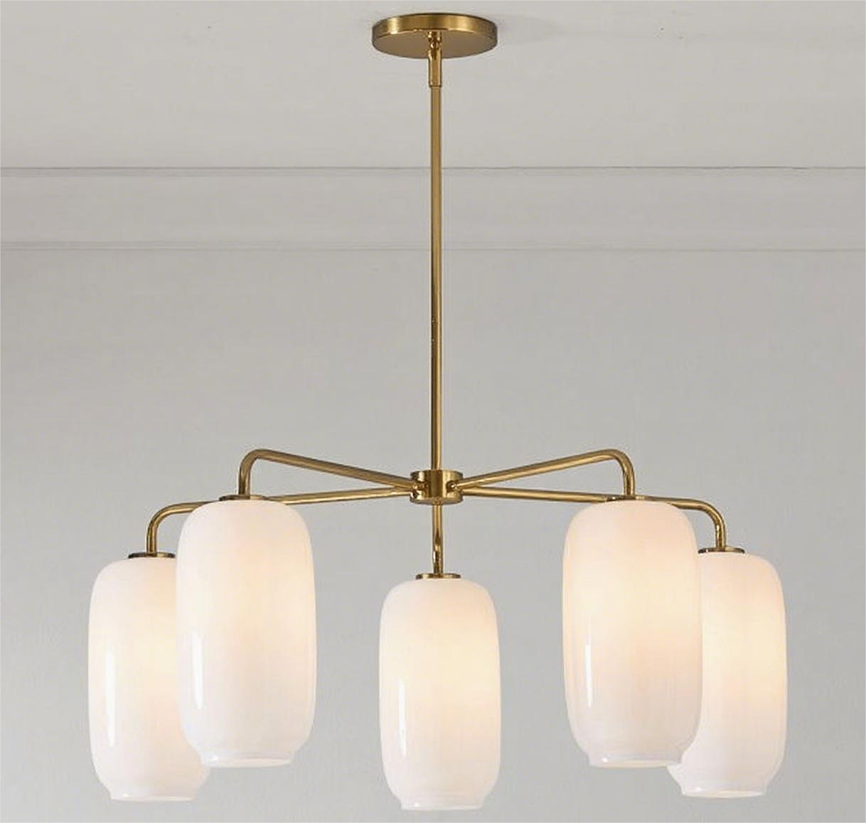 Lumivelle 5-Light Pebble Chandelier - Modern Glass Pendant Lighting