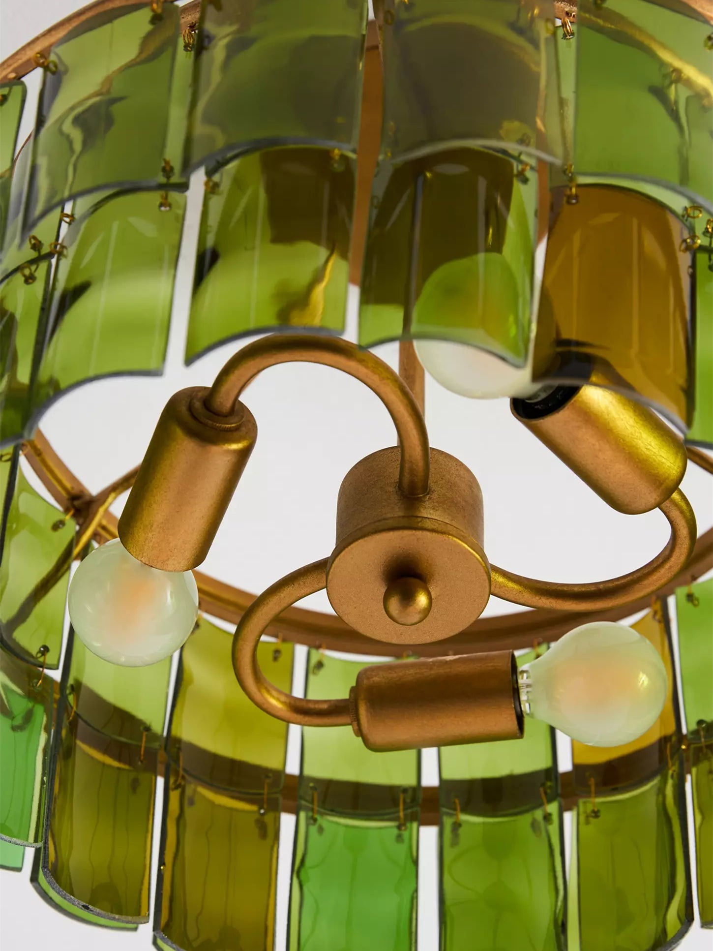 Verdura Glass Semi-Flush Mount - Elegant Green Glass Ceiling Fixture