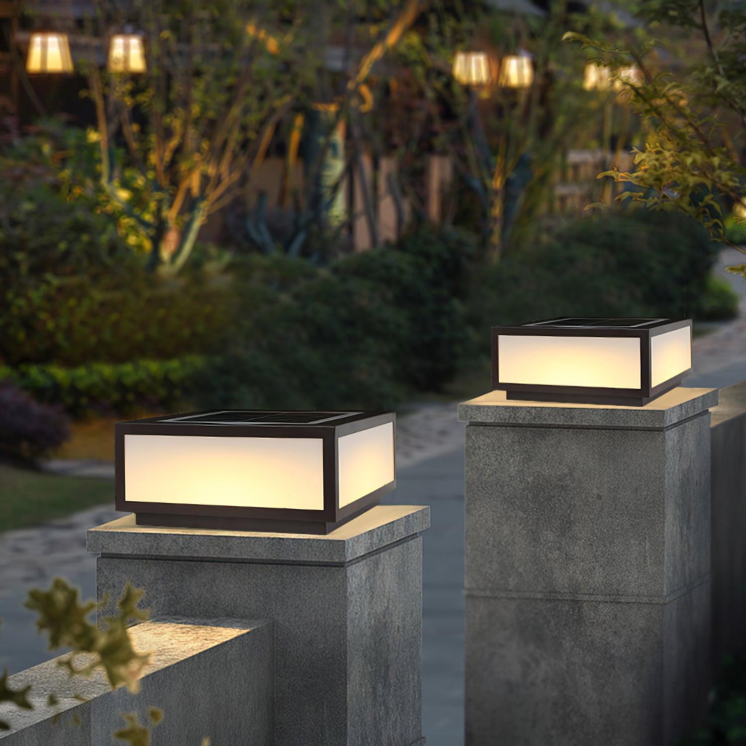 Solar Outdoor Post Light - Stainless Steel Lamp for Garden & Patio
