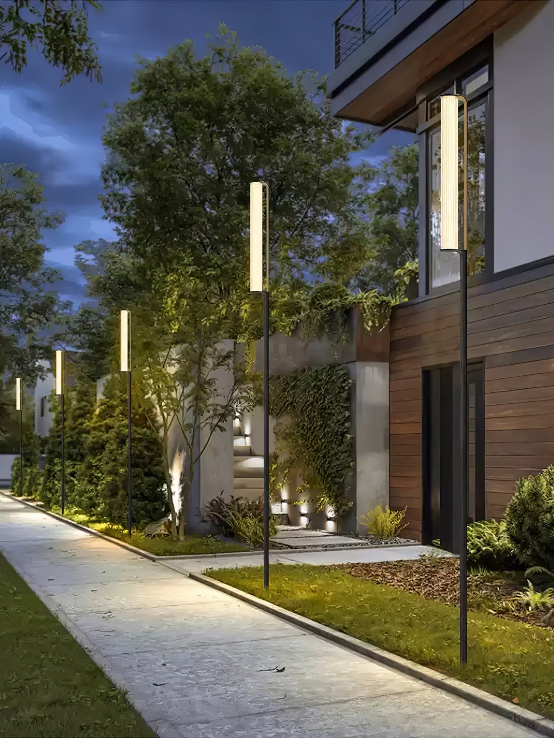 Outdoor Post Lamp - Modern Arc LED Light for Garden, Patio, or Walkway