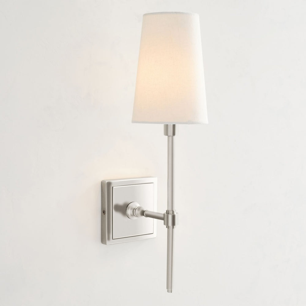 Derlina Wandleuchte mit weißen Leinenschirmen – Retro-Metall-Mehrkopfleuchte