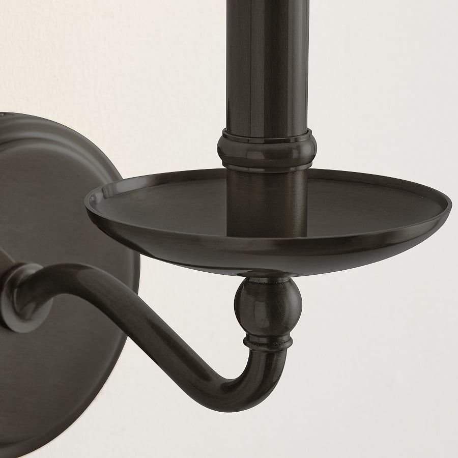Tela Classic Iron Candle-Arm Wall Sconce – Rustic Metal Single or Double Fixture for Hallway and Dining
