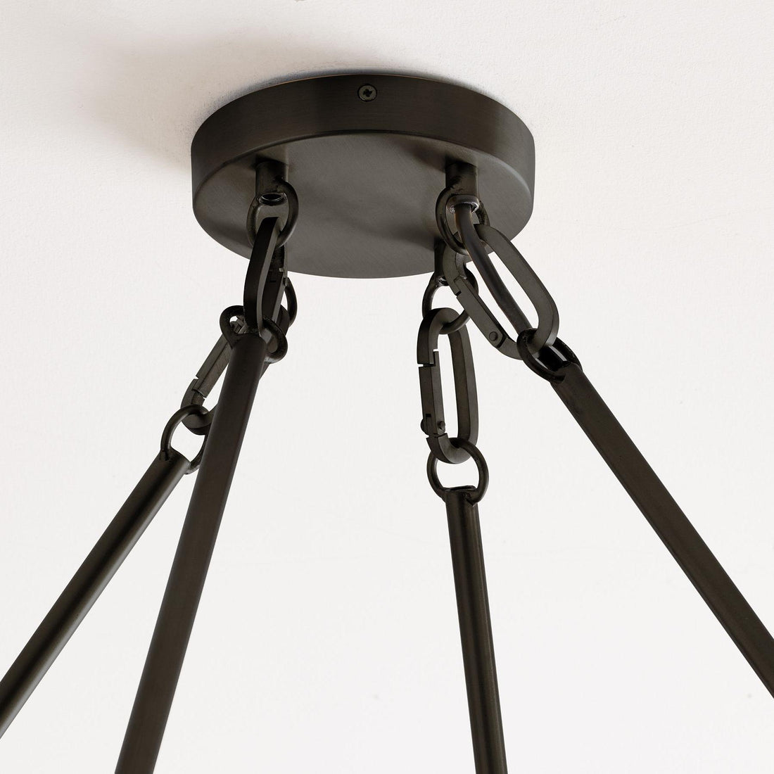 Rowan Rustic Iron Chandelier - Round Wagon Wheel Lamp for Living Room