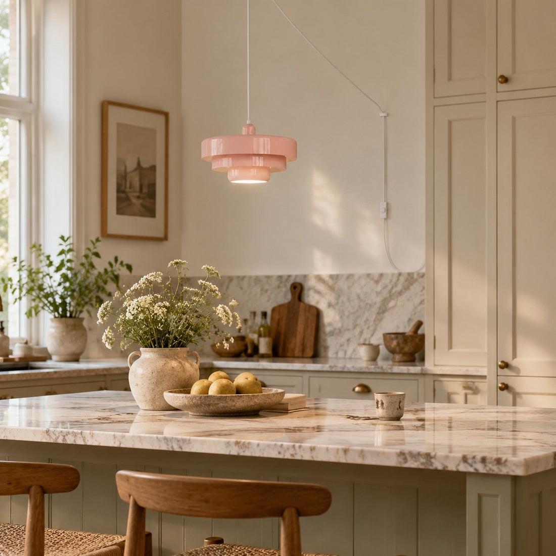 Retro Bauhaus Plug-In Pendant Light