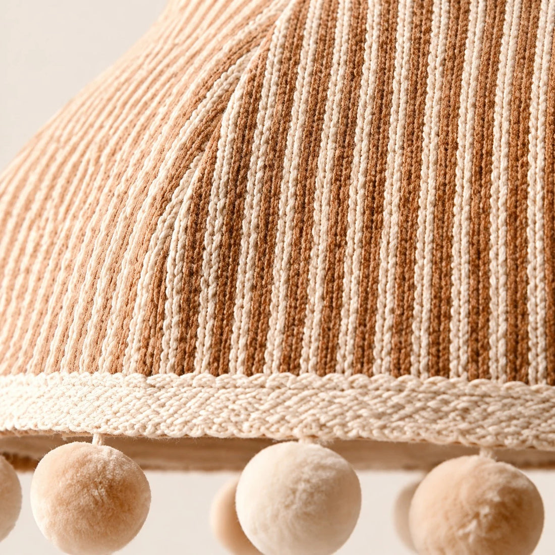 French Cream Pom Pom Fabric Pendant Light