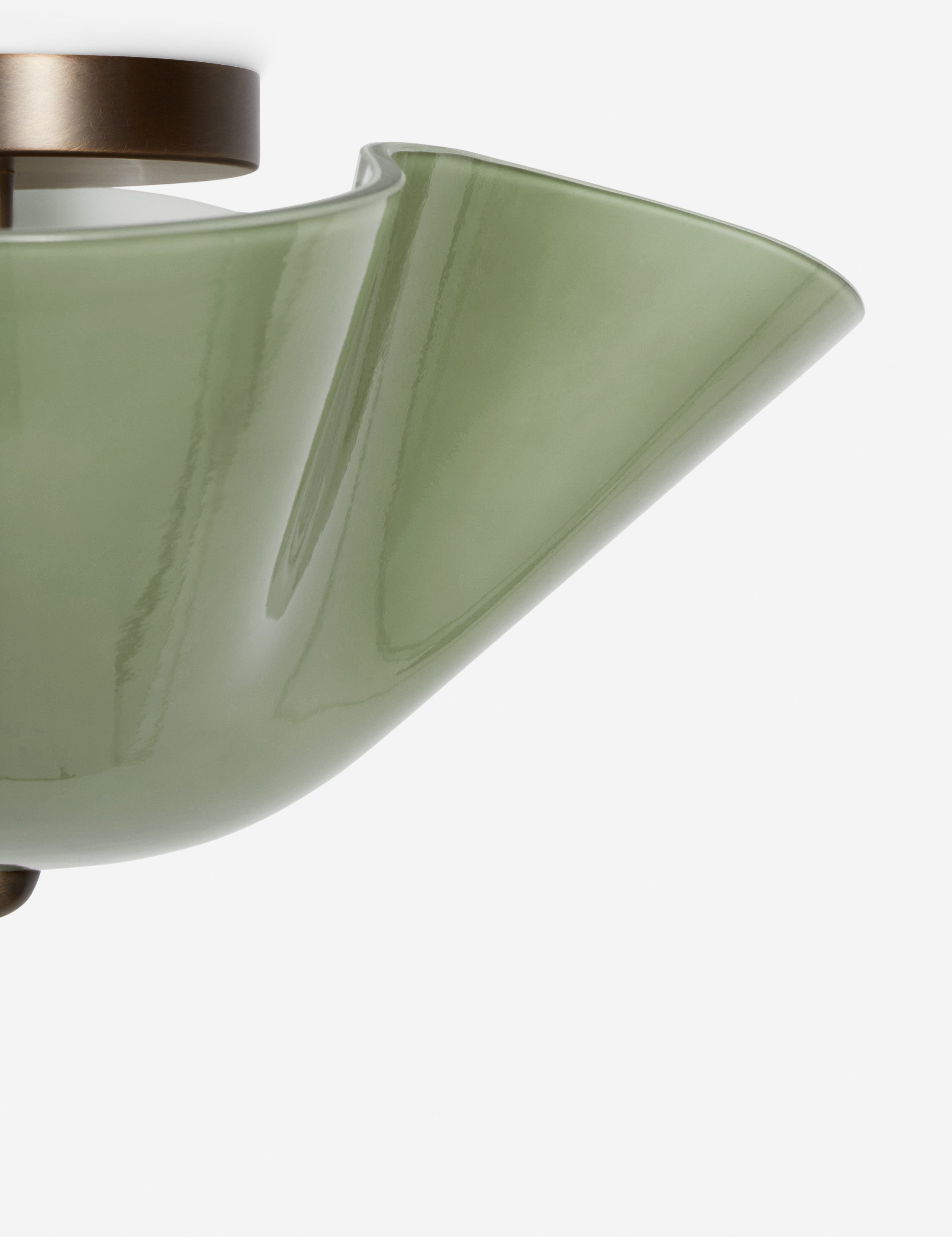 Bellina Deckenleuchte aus Glas, moderne Leuchte mit Messingakzent