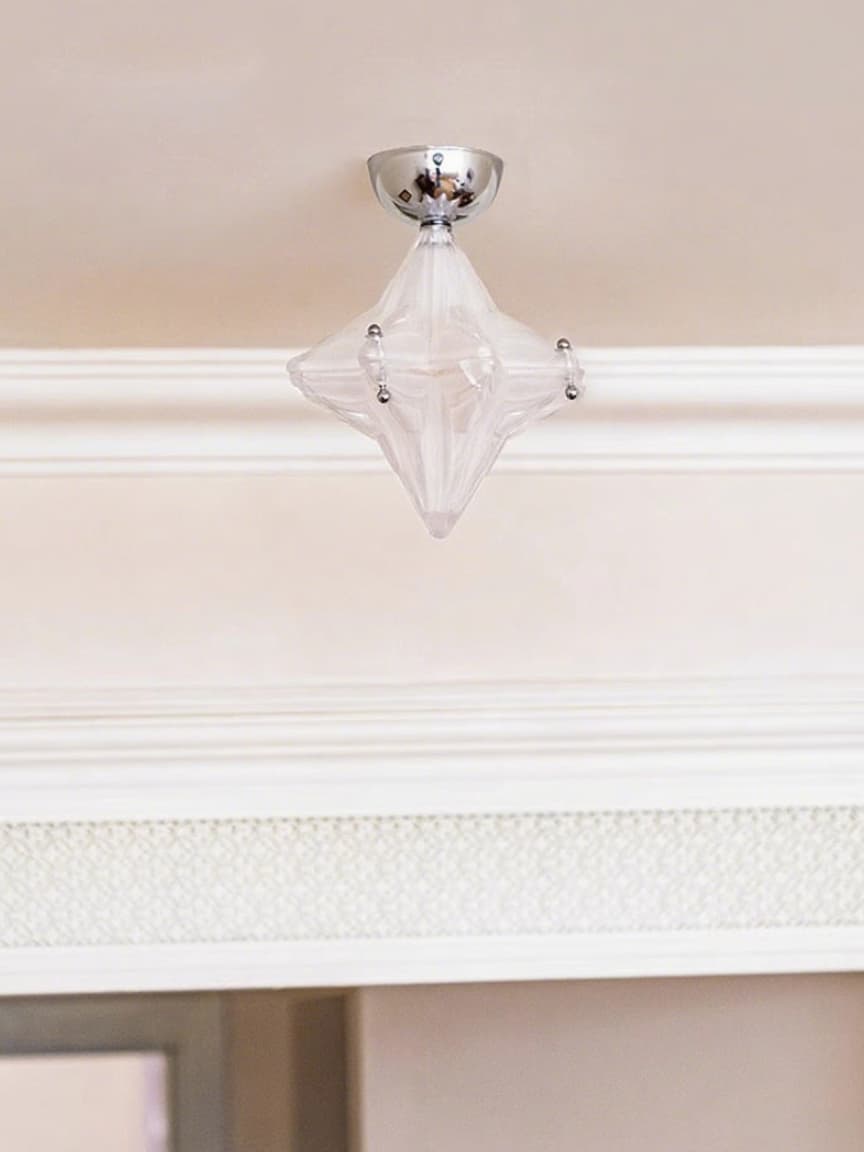 Art Deco Star Ceiling Lamp - Frosted Glass Fixture for Hallway & Entryway - Astris Ceres