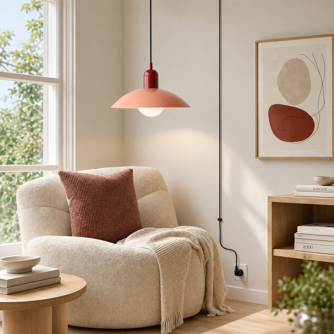 Pendelleuchte im Stil der Mid-Century-Bauhaus-Bewegung für das Esszimmer mit Stecker