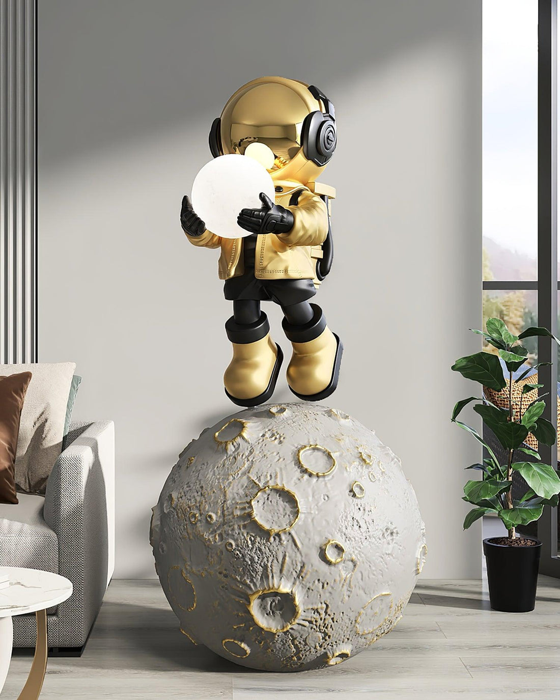Astronaut Floor Lamp - Built-in Battery LED Light for Living Room Decor