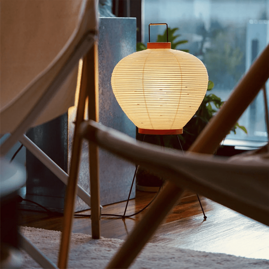 Japanisch inspirierte Papiertischlampe – Maulbeerpapierlampe fürs Schlafzimmer