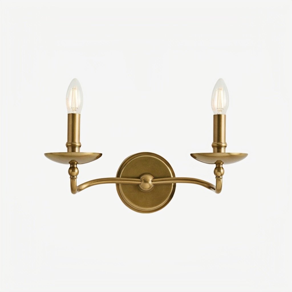 Tela Classic Iron Candle-Arm Wall Sconce – Rustic Metal Single or Double Fixture for Hallway and Dining